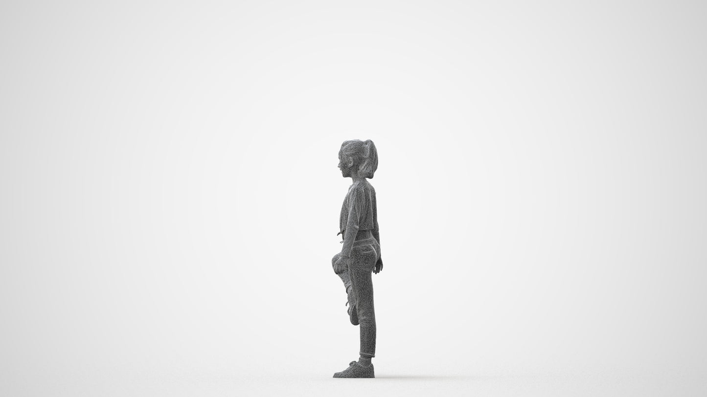 scanned 3D girl sport kids, photogrammetry people for Enscape and V-Ray, square thumbnail
