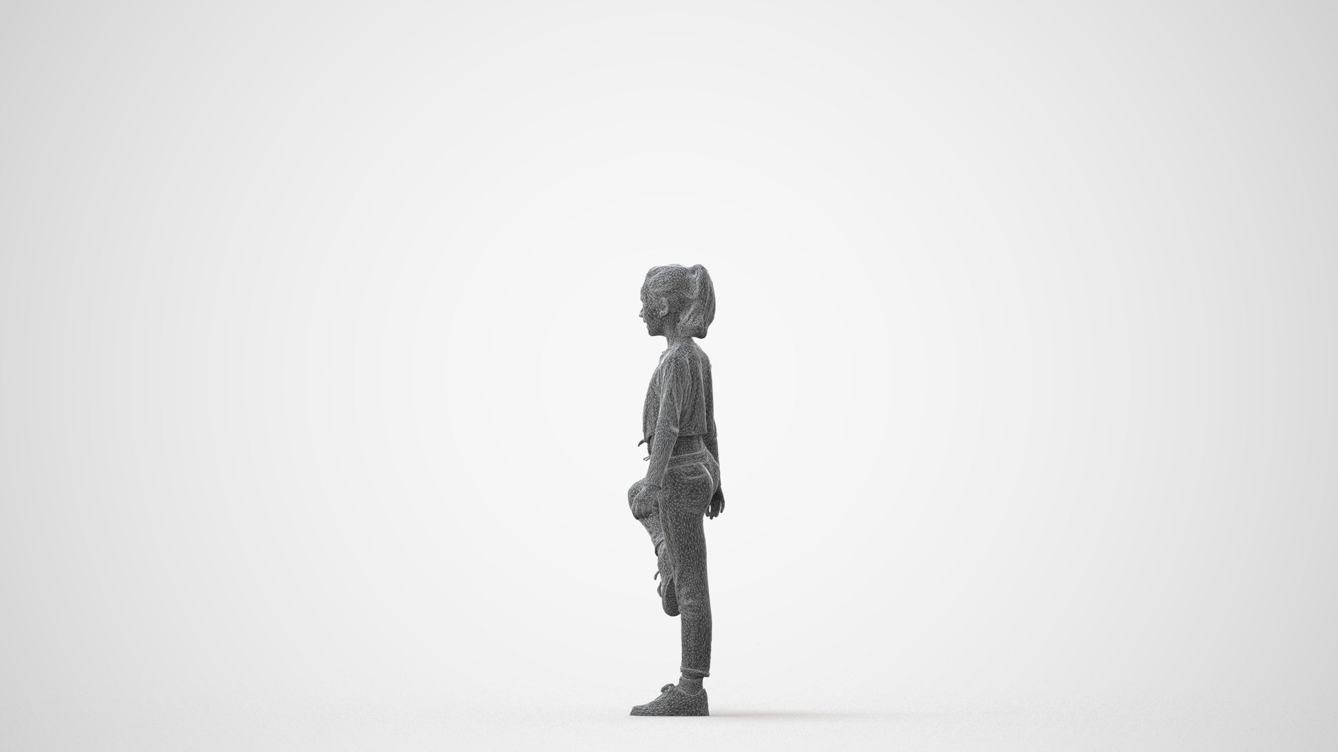 scanned 3D girl sport kids, photogrammetry people for Enscape and V-Ray, square thumbnail