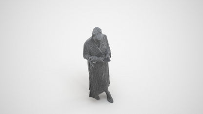 scanned 3D woman business standing, photogrammetry people for Enscape and V-Ray, wireframe three-quarter view