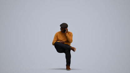 realistic 3D man casual sitting, scanned archviz people for Blender and 3ds Max, standing pose render