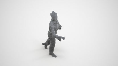scanned 3D woman business door, photogrammetry people for Enscape and V-Ray, wireframe three-quarter view