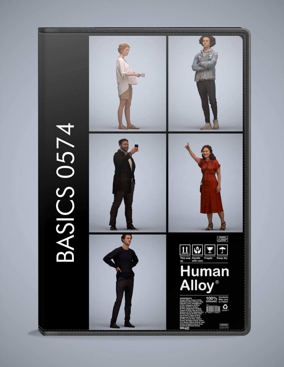 photogrammetry 3D people standing collection, 5 realistic human models archviz FBX