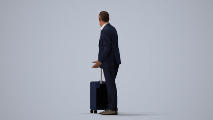 realistic 3D senior man business, scanned archviz people for Blender and 3ds Max, three-quarter view render