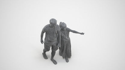realistic 3D girl casual kids, scanned archviz people for Blender and 3ds Max, wireframe three-quarter view