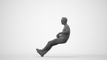 3D people model man casual sitting, scanned human for 3ds Max rendering, square thumbnail