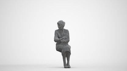 realistic 3D senior woman business, scanned archviz people for Blender and 3ds Max, three-quarter front view render