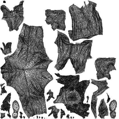 scanned 3D woman casual standing, photogrammetry people for Enscape and V-Ray, wireframe top-down view