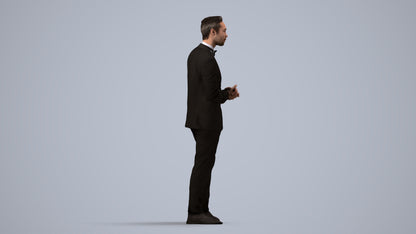 scanned 3D man formal formalaffairs, photogrammetry people for Enscape and V-Ray, side view render