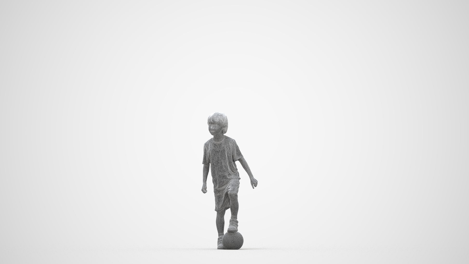 photogrammetry 3D boy casual kids, realistic human model archviz FBX, wireframe back view