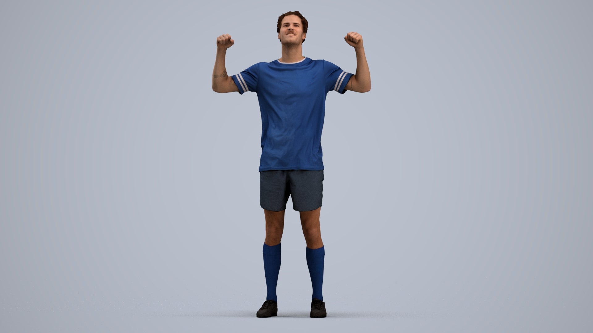 scanned 3D man sport, photogrammetry people for Enscape and V-Ray, standing pose render
