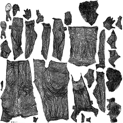 scanned 3D woman business walking, photogrammetry people for Enscape and V-Ray, wireframe top-down view