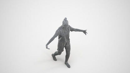realistic 3D girl sport, scanned archviz people for Blender and 3ds Max, wireframe three-quarter view
