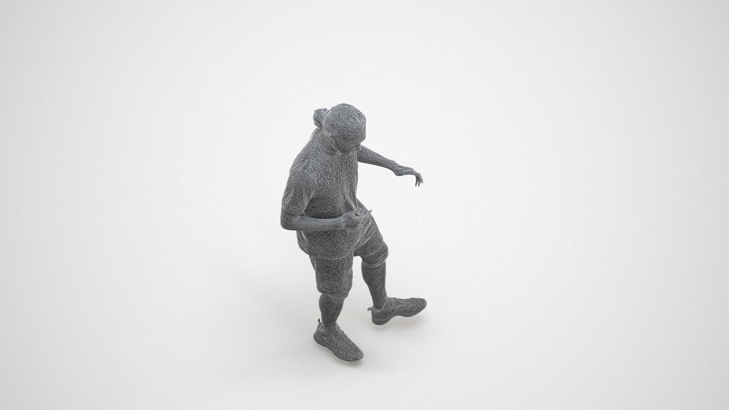 realistic 3D human man sport, archviz people FBX OBJ for Blender, wireframe side view