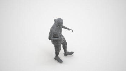 realistic 3D human man sport, archviz people FBX OBJ for Blender, wireframe side view