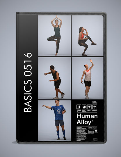 realistic 3D humans sport pack, 5 archviz people FBX OBJ for Blender