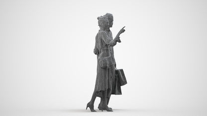 photogrammetry 3D man casual shopping, realistic human model archviz FBX, wireframe side view