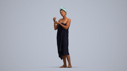 scanned 3D woman standing, photogrammetry people for Enscape and V-Ray, standing pose render
