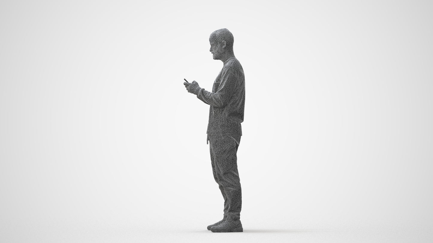 realistic 3D people man casual standing, render-ready for V-Ray and Corona, FBX OBJ, square thumbnail