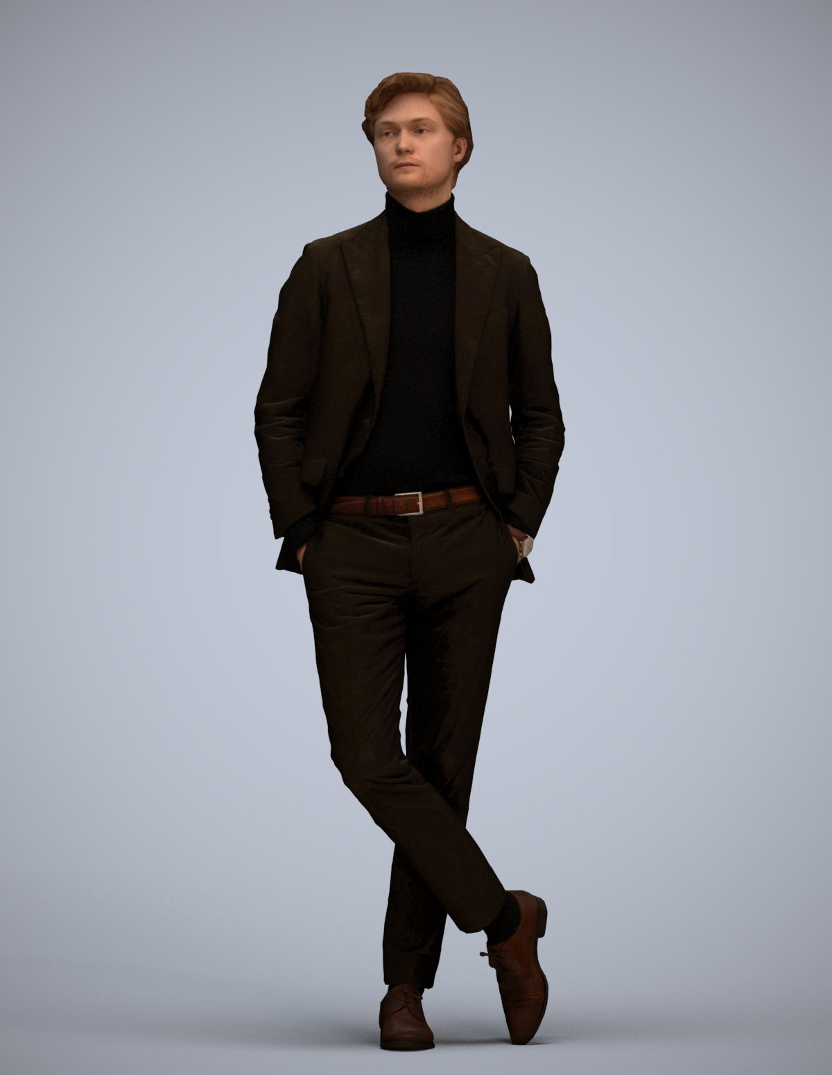 realistic 3D people man business standing, render-ready for V-Ray and Corona, FBX OBJ