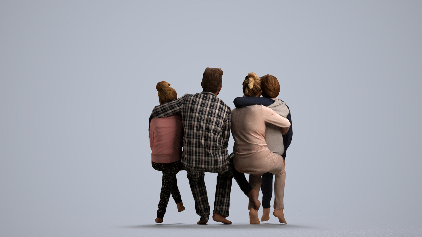 photogrammetry 3D girl casual kids, realistic human model archviz FBX, front view render