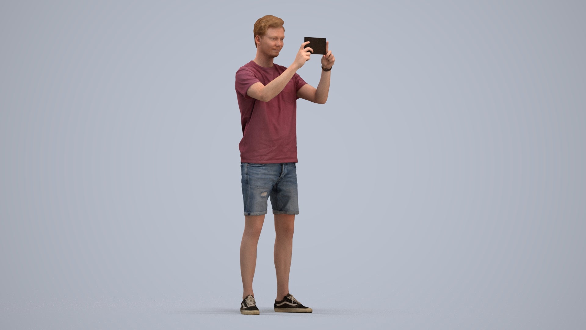 realistic 3D people man casual standing, render-ready for V-Ray and Corona, FBX OBJ, standing pose render