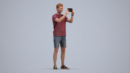 realistic 3D people man casual standing, render-ready for V-Ray and Corona, FBX OBJ, standing pose render