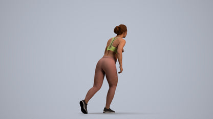 3D people model woman sport, scanned human for 3ds Max rendering, front view render