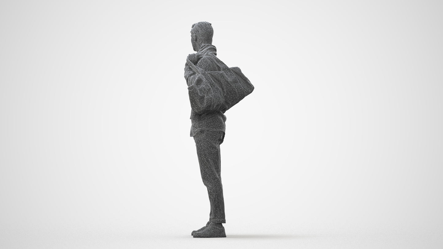 realistic 3D people man casual standing, render-ready for V-Ray and Corona, FBX OBJ, square thumbnail