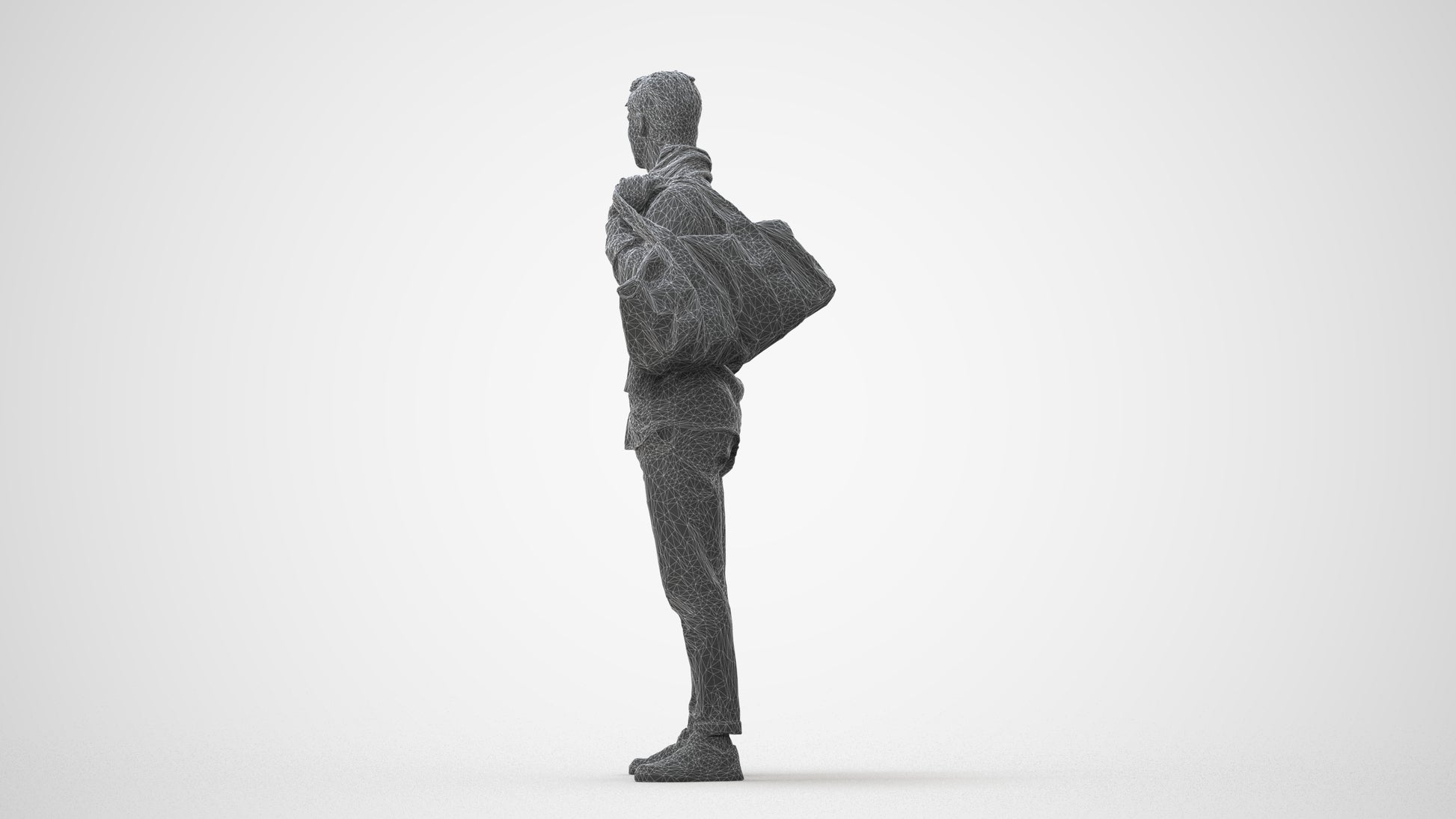 realistic 3D people man casual standing, render-ready for V-Ray and Corona, FBX OBJ, square thumbnail