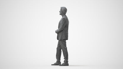 realistic 3D man formal cycling, scanned archviz people for Blender and 3ds Max, square thumbnail
