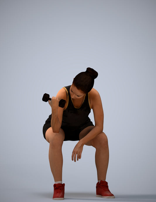 realistic 3D people woman sport, render-ready for V-Ray and Corona, FBX OBJ