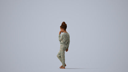 scanned 3D girl kids, photogrammetry people for Enscape and V-Ray, three-quarter view render