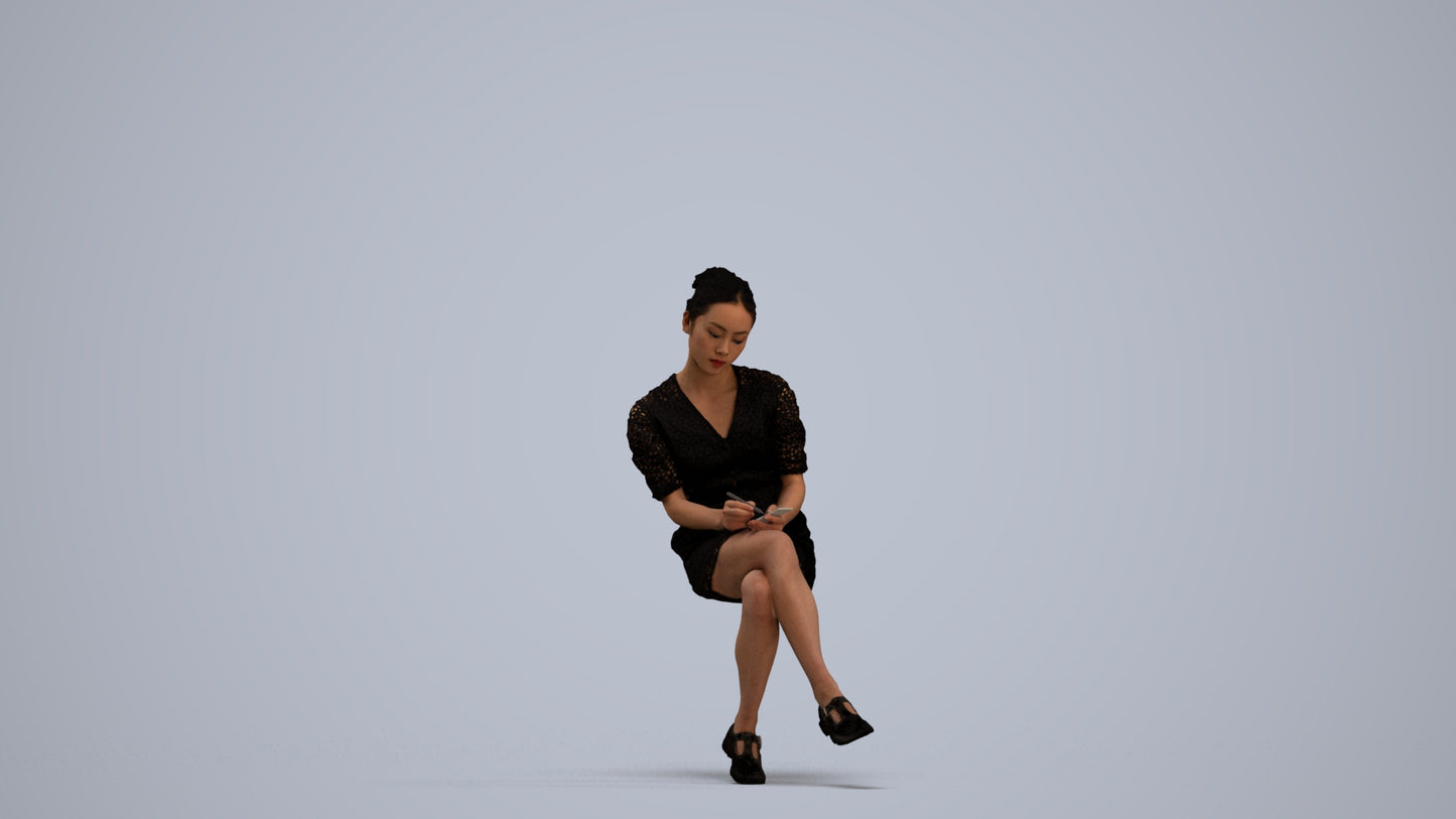 photogrammetry 3D woman business, realistic human model archviz FBX, standing pose render