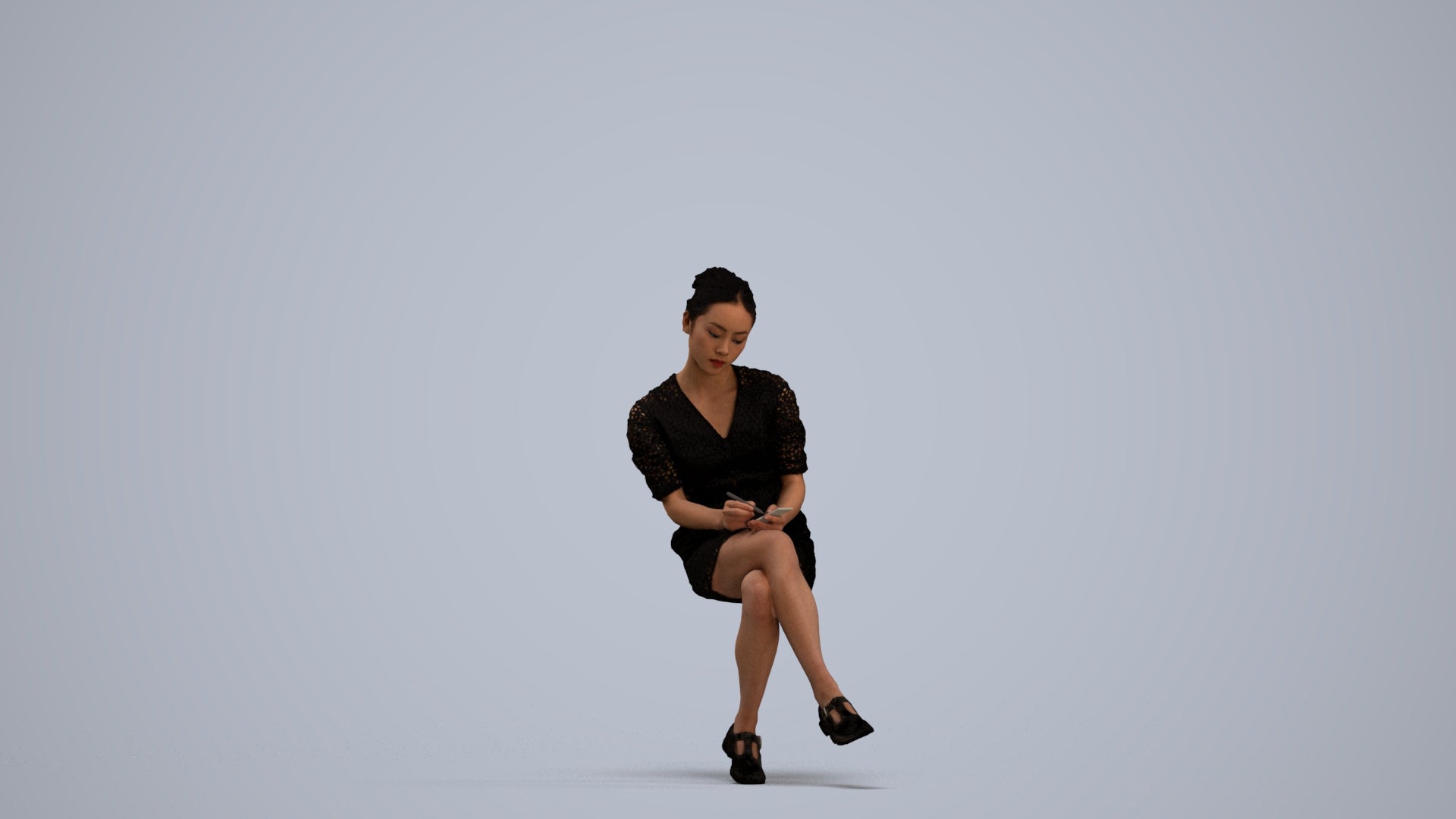 photogrammetry 3D woman business, realistic human model archviz FBX, standing pose render