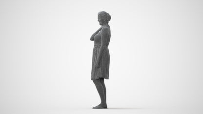 realistic 3D people woman casual standing, render-ready for V-Ray and Corona, FBX OBJ, square thumbnail