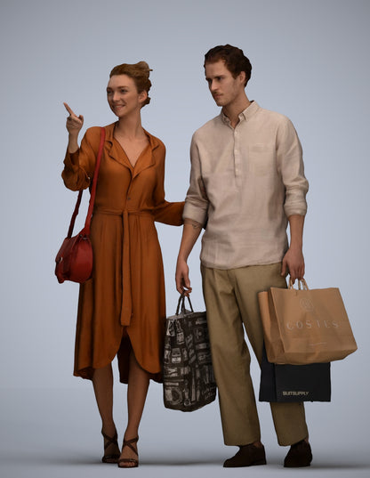 photogrammetry 3D man casual shopping, realistic human model archviz FBX