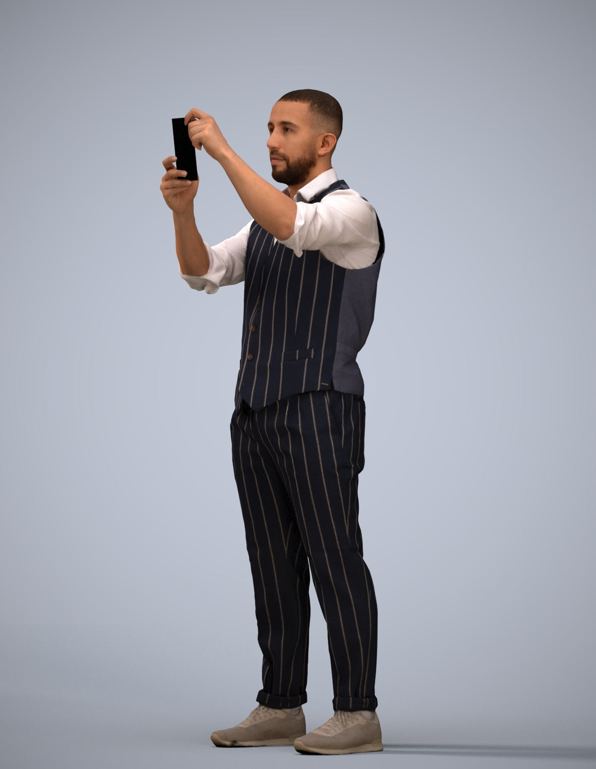 realistic 3D man business, scanned archviz people for Blender and 3ds Max