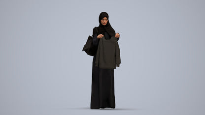 scanned 3D woman shopping, photogrammetry people for Enscape and V-Ray, standing pose render