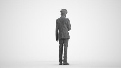 3D human model boy kids, photogrammetry scanned person for archviz, wireframe front view