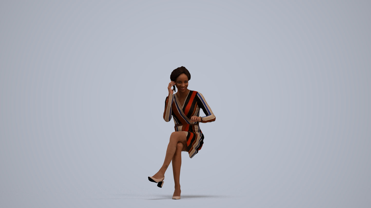 photogrammetry 3D woman casual business, realistic human model archviz FBX, standing pose render