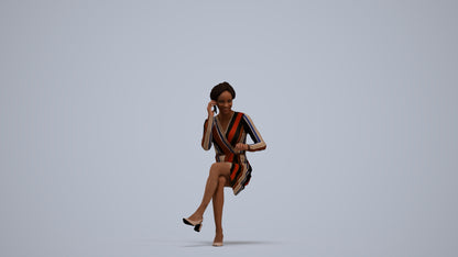 photogrammetry 3D woman casual business, realistic human model archviz FBX, standing pose render