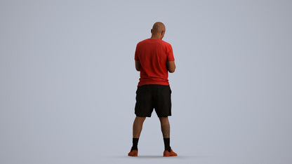 realistic 3D human man sport, archviz people FBX OBJ for Blender, front view render