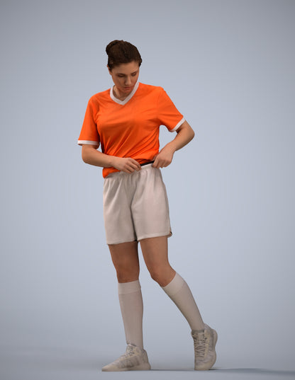 3D human model woman sport, photogrammetry scanned person for archviz