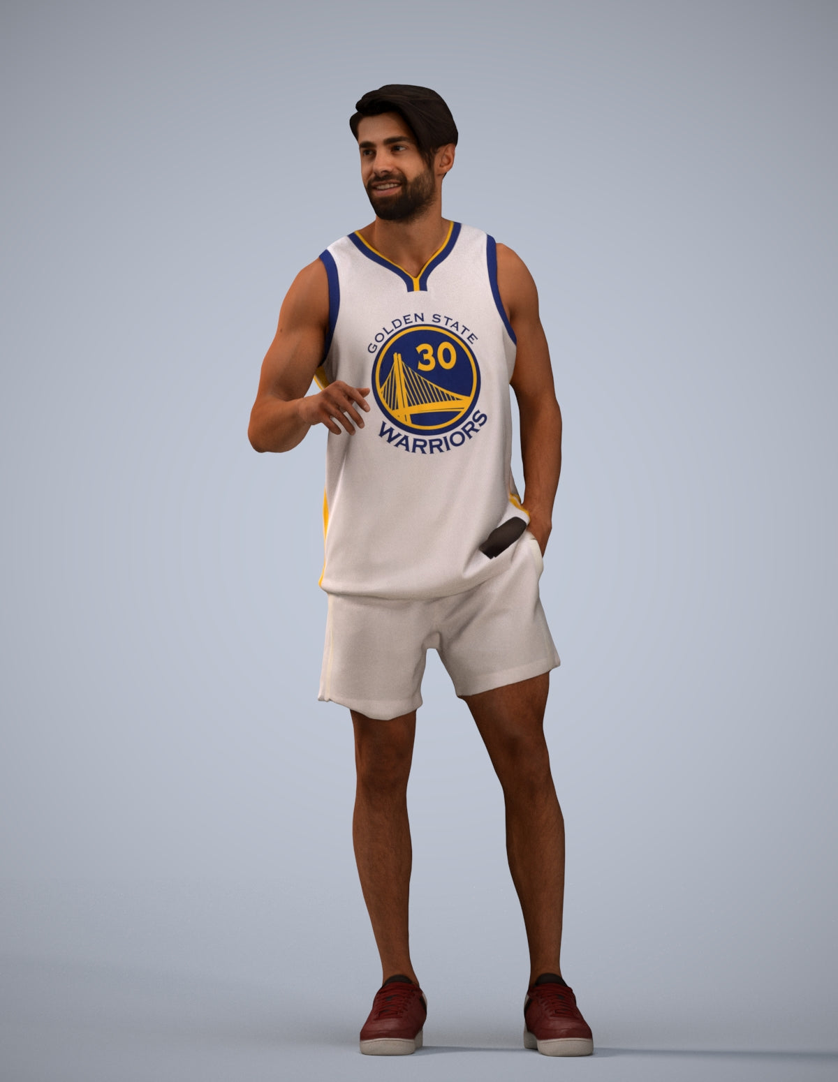 realistic 3D people man sport standing, render-ready for V-Ray and Corona, FBX OBJ
