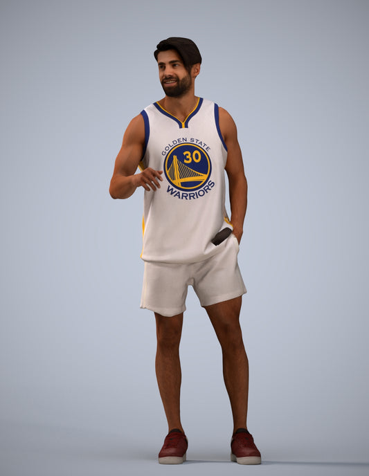 realistic 3D people man sport standing, render-ready for V-Ray and Corona, FBX OBJ