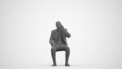 scanned 3D man business, photogrammetry people for Enscape and V-Ray, three-quarter front view render
