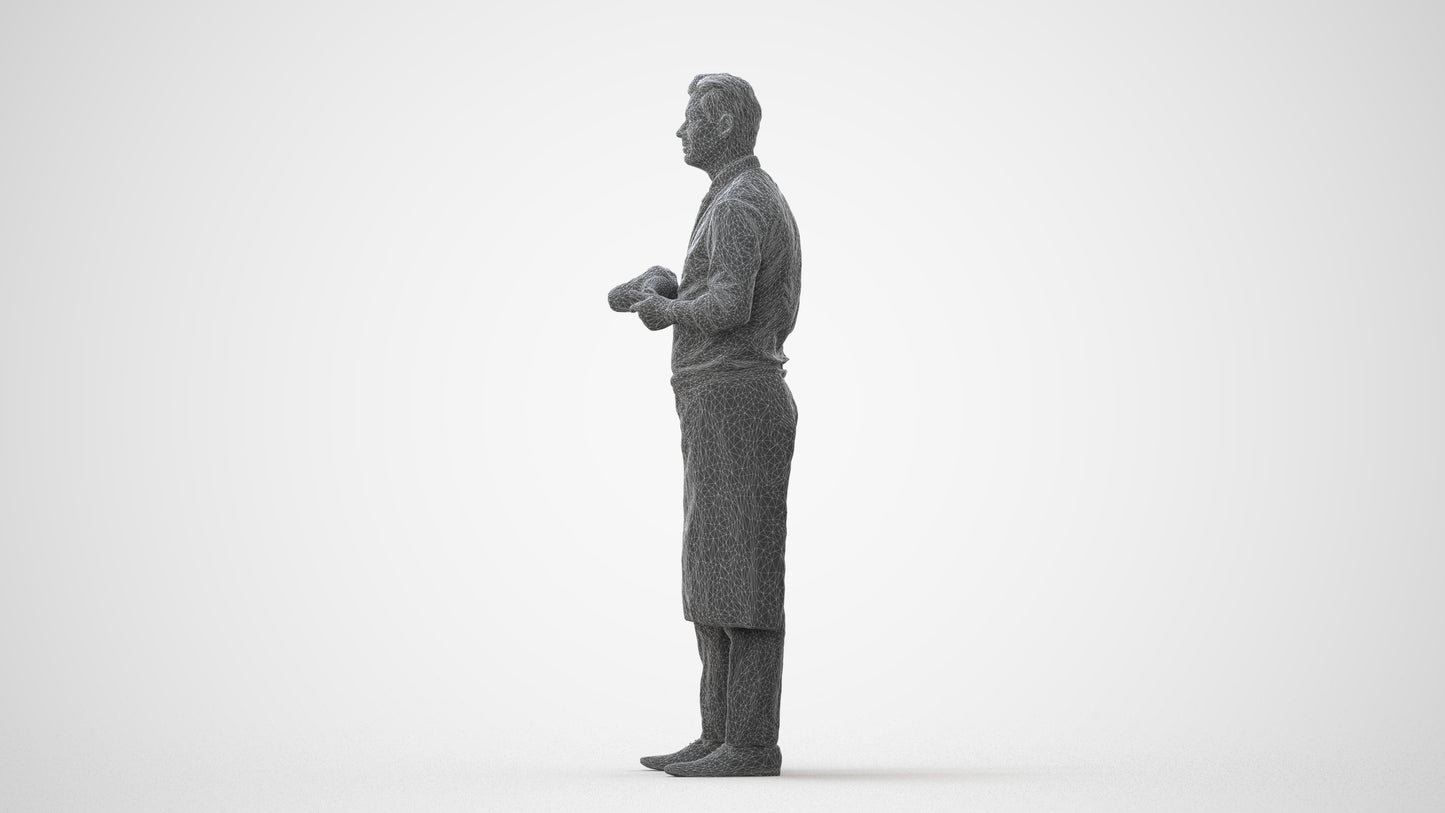 photogrammetry 3D man standing, realistic human model archviz FBX, square thumbnail