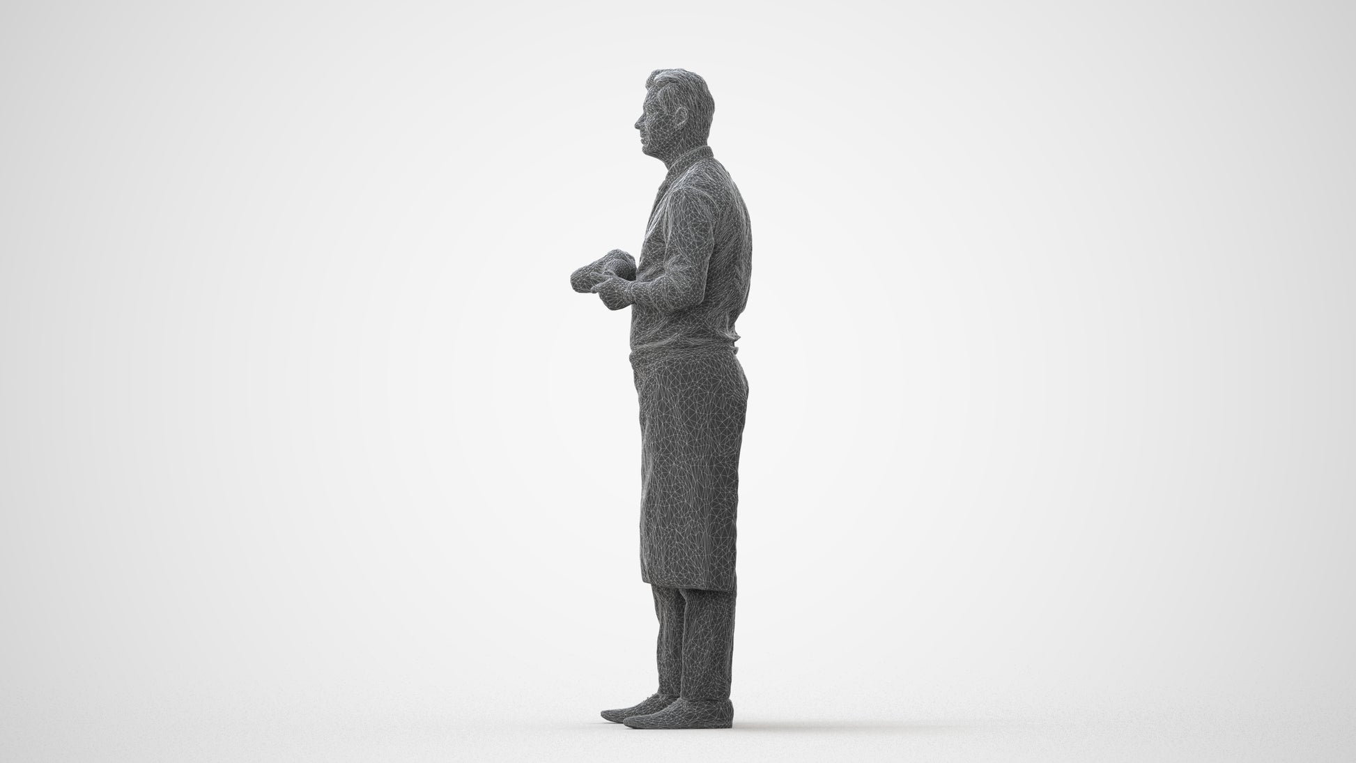 photogrammetry 3D man standing, realistic human model archviz FBX, square thumbnail