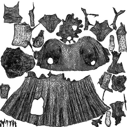 scanned 3D woman casual shopping, photogrammetry people for Enscape and V-Ray, wireframe top-down view