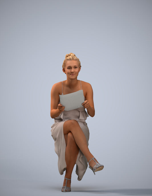 scanned 3D woman formal formalaffairs, photogrammetry people for Enscape and V-Ray